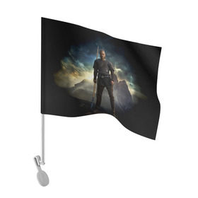Флаг для автомобиля с принтом Рагнар в Тюмени, 100% полиэстер | Размер: 30*21 см | vikings | викинги