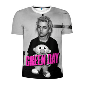 Мужская футболка 3D спортивная с принтом Green Day в Тюмени, 100% полиэстер с улучшенными характеристиками | приталенный силуэт, круглая горловина, широкие плечи, сужается к линии бедра | green day | грин дей | зеленый день