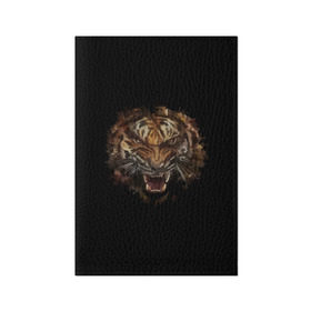 Обложка для паспорта матовая кожа с принтом Тигр в Тюмени, натуральная матовая кожа | размер 19,3 х 13,7 см; прозрачные пластиковые крепления | тигр