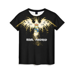 Женская футболка 3D с принтом Real Madrid в Тюмени, 100% полиэфир ( синтетическое хлопкоподобное полотно) | прямой крой, круглый вырез горловины, длина до линии бедер | real madrid | реал мадрид