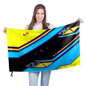 Флаг 3D с принтом Assimov cky в Тюмени, 100% полиэстер | плотность ткани — 95 г/м2, размер — 67 х 109 см. Принт наносится с одной стороны | asiimov | counter strike | cs | game | go | sky | игры