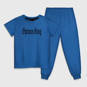 Детская пижама хлопок с принтом Optimus Gang в Тюмени, 100% хлопок |  брюки и футболка прямого кроя, без карманов, на брюках мягкая резинка на поясе и по низу штанин
 | Тематика изображения на принте: og | optimus gang | оптимус генг