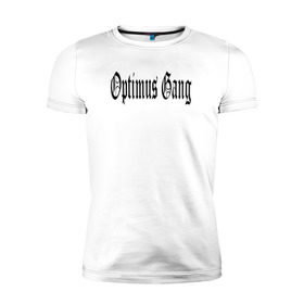 Мужская футболка премиум с принтом Optimus Gang в Тюмени, 92% хлопок, 8% лайкра | приталенный силуэт, круглый вырез ворота, длина до линии бедра, короткий рукав | og | optimus gang | оптимус генг
