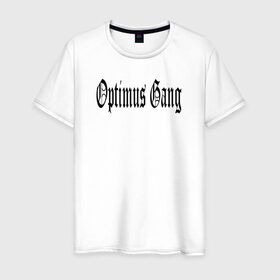 Мужская футболка хлопок с принтом Optimus Gang в Тюмени, 100% хлопок | прямой крой, круглый вырез горловины, длина до линии бедер, слегка спущенное плечо. | og | optimus gang | оптимус генг