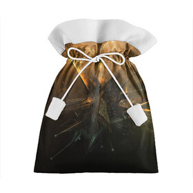 Подарочный 3D мешок с принтом Разряд молнии в Тюмени, 100% полиэстер | Размер: 29*39 см | коричневый | куб | ток | чёрный | электричество