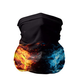 Бандана-труба 3D с принтом Лёд и пламя в Тюмени, 100% полиэстер, ткань с особыми свойствами — Activecool | плотность 150‒180 г/м2; хорошо тянется, но сохраняет форму | вода | красный | лёд и пламя | огонь | руки | синий | столкновение | удар