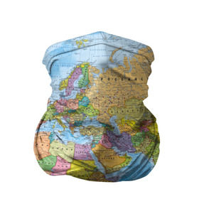 Бандана-труба 3D с принтом Карта в Тюмени, 100% полиэстер, ткань с особыми свойствами — Activecool | плотность 150‒180 г/м2; хорошо тянется, но сохраняет форму | map | world | глобус | мир | россия