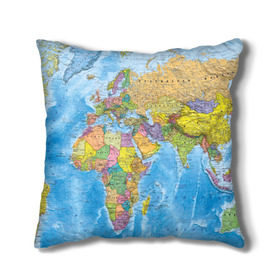 Подушка 3D с принтом Карта в Тюмени, наволочка – 100% полиэстер, наполнитель – холлофайбер (легкий наполнитель, не вызывает аллергию). | состоит из подушки и наволочки. Наволочка на молнии, легко снимается для стирки | map | world | глобус | мир | россия