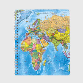 Тетрадь с принтом Карта в Тюмени, 100% бумага | 48 листов, плотность листов — 60 г/м2, плотность картонной обложки — 250 г/м2. Листы скреплены сбоку удобной пружинной спиралью. Уголки страниц и обложки скругленные. Цвет линий — светло-серый
 | Тематика изображения на принте: map | world | глобус | мир | россия