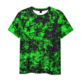 Мужская футболка 3D с принтом Green color в Тюмени, 100% полиэфир | прямой крой, круглый вырез горловины, длина до линии бедер | Тематика изображения на принте: гранж | зеленый | краска | новые | текстуры | цветные