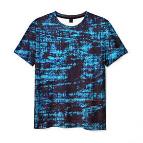 Мужская футболка 3D с принтом Джинсовый в Тюмени, 100% полиэфир | прямой крой, круглый вырез горловины, длина до линии бедер | blue | grunge | джинсы | краска
