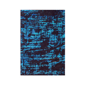 Обложка для паспорта матовая кожа с принтом Джинсовый в Тюмени, натуральная матовая кожа | размер 19,3 х 13,7 см; прозрачные пластиковые крепления | blue | grunge | джинсы | краска