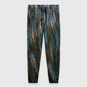 Женские брюки 3D с принтом Золотистые волны в Тюмени, полиэстер 100% | прямой крой, два кармана без застежек по бокам, с мягкой трикотажной резинкой на поясе и по низу штанин. В поясе для дополнительного комфорта — широкие завязки | волны | линии