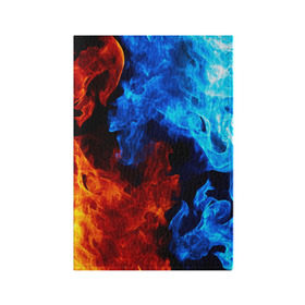 Обложка для паспорта матовая кожа с принтом Огонь и вода в Тюмени, натуральная матовая кожа | размер 19,3 х 13,7 см; прозрачные пластиковые крепления | Тематика изображения на принте: вода | инь и янь | огонь | отношения