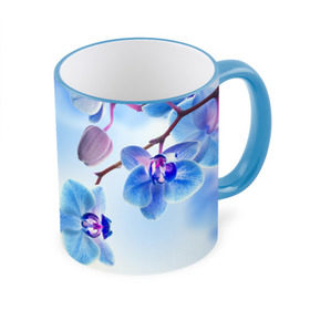 Кружка 3D с принтом Голубая орхидея в Тюмени, керамика | ёмкость 330 мл | голубая орхидея | красота | орхидеи | природа | цветок | цветочек | цветы