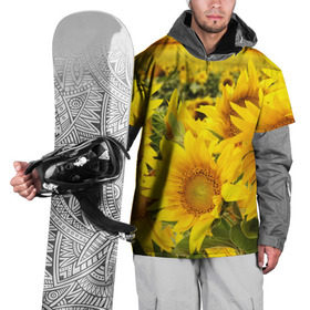 Накидка на куртку 3D с принтом Подсолнухи в Тюмени, 100% полиэстер |  | Тематика изображения на принте: желтый | солнце | цветок | яркий