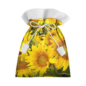 Подарочный 3D мешок с принтом Подсолнухи в Тюмени, 100% полиэстер | Размер: 29*39 см | желтый | солнце | цветок | яркий