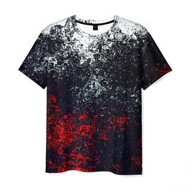Мужская футболка 3D с принтом Брызги красок в Тюмени, 100% полиэфир | прямой крой, круглый вырез горловины, длина до линии бедер | гранж | краска | новые | прикольные | текстуры | цветные