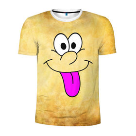 Мужская футболка 3D спортивная с принтом Балдею от всего в Тюмени, 100% полиэстер с улучшенными характеристиками | приталенный силуэт, круглая горловина, широкие плечи, сужается к линии бедра | балдею от всего | веселье | мордочка | позитив | прикол | рожица | смайл | смех | улыбка | умора | хорошее настроение | юмор | язык