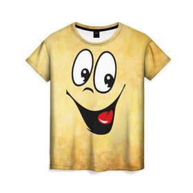 Женская футболка 3D с принтом Заразительная улыбка в Тюмени, 100% полиэфир ( синтетическое хлопкоподобное полотно) | прямой крой, круглый вырез горловины, длина до линии бедер | веселье | заразительная улыбка | мордочка | позитив | прикол | рожица | смайл | смех | улыбка | умора | хорошее настроение | юмор