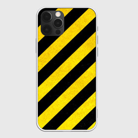 Чехол для iPhone 12 Pro с принтом Полоски в Тюмени, силикон | область печати: задняя сторона чехла, без боковых панелей | абстракция | желтый | линии | полоски | черный