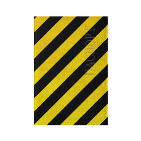 Обложка для паспорта матовая кожа с принтом Полоски в Тюмени, натуральная матовая кожа | размер 19,3 х 13,7 см; прозрачные пластиковые крепления | Тематика изображения на принте: абстракция | желтый | линии | полоски | черный
