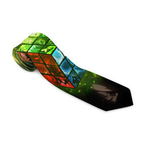 Галстук 3D с принтом Рубик в Тюмени, 100% полиэстер | Длина 148 см; Плотность 150-180 г/м2 | Тематика изображения на принте: dota | dota 2 | rubick | дота | дотан | раки