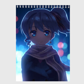 Скетчбук с принтом NightCore в Тюмени, 100% бумага
 | 48 листов, плотность листов — 100 г/м2, плотность картонной обложки — 250 г/м2. Листы скреплены сверху удобной пружинной спиралью | anime | девочка