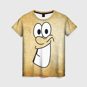 Женская футболка 3D с принтом Улыбка на миллион (2) в Тюмени, 100% полиэфир ( синтетическое хлопкоподобное полотно) | прямой крой, круглый вырез горловины, длина до линии бедер | рожица | улыбка