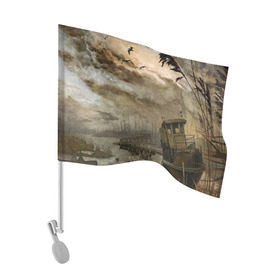 Флаг для автомобиля с принтом S.T.A.L.K.E.R. в Тюмени, 100% полиэстер | Размер: 30*21 см | call of pripyat | pripyat | затон | краны | припять | скадовск | сталкер