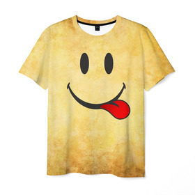 Мужская футболка 3D с принтом Мы на позитиве (R) в Тюмени, 100% полиэфир | прямой крой, круглый вырез горловины, длина до линии бедер | парная | позитив | рожица | смайл | улыбка | язык