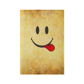 Обложка для паспорта матовая кожа с принтом Мы на позитиве (R) в Тюмени, натуральная матовая кожа | размер 19,3 х 13,7 см; прозрачные пластиковые крепления | парная | позитив | рожица | смайл | улыбка | язык