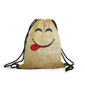 Рюкзак-мешок 3D с принтом Мы на позитиве (L) в Тюмени, 100% полиэстер | плотность ткани — 200 г/м2, размер — 35 х 45 см; лямки — толстые шнурки, застежка на шнуровке, без карманов и подкладки | парная | позитив | рожица | смайл | улыбка | язык