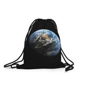 Рюкзак-мешок 3D с принтом Земля в Тюмени, 100% полиэстер | плотность ткани — 200 г/м2, размер — 35 х 45 см; лямки — толстые шнурки, застежка на шнуровке, без карманов и подкладки | Тематика изображения на принте: earth | земля | космос | луна