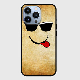 Чехол для iPhone 13 Pro с принтом Смайл в очках (L) в Тюмени,  |  | веселье | мордочка | очки | парная | позитив | прикол | рожица | смайл | смайл в очках | смех | улыбка | умора | хорошее настроение | юмор | язык