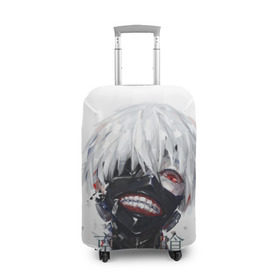 Чехол для чемодана 3D с принтом Tokyo Ghoul в Тюмени, 86% полиэфир, 14% спандекс | двустороннее нанесение принта, прорези для ручек и колес | anime | ghoul | tokyo | tokyo ghoul | гуль