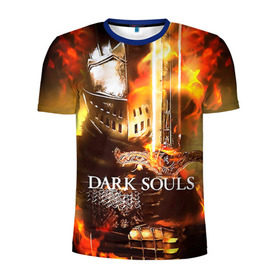 Мужская футболка 3D спортивная с принтом Dark Souls 1 в Тюмени, 100% полиэстер с улучшенными характеристиками | приталенный силуэт, круглая горловина, широкие плечи, сужается к линии бедра | dark souls