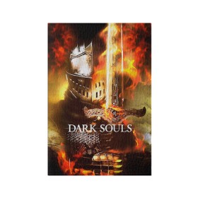 Обложка для паспорта матовая кожа с принтом Dark Souls 1 в Тюмени, натуральная матовая кожа | размер 19,3 х 13,7 см; прозрачные пластиковые крепления | Тематика изображения на принте: dark souls