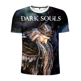 Мужская футболка 3D спортивная с принтом Dark Souls 4 в Тюмени, 100% полиэстер с улучшенными характеристиками | приталенный силуэт, круглая горловина, широкие плечи, сужается к линии бедра | 