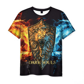 Мужская футболка 3D с принтом Dark Souls 11 в Тюмени, 100% полиэфир | прямой крой, круглый вырез горловины, длина до линии бедер | Тематика изображения на принте: dark souls | praise the sun | you died | дарк соулс