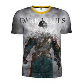 Мужская футболка 3D спортивная с принтом Dark Souls 20 в Тюмени, 100% полиэстер с улучшенными характеристиками | приталенный силуэт, круглая горловина, широкие плечи, сужается к линии бедра | dark souls | praise the sun | you died | дарк соулс