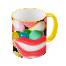 Кружка 3D с принтом Сладости в Тюмени, керамика | ёмкость 330 мл | candy | еда | конфеты | мармелад | сладкое