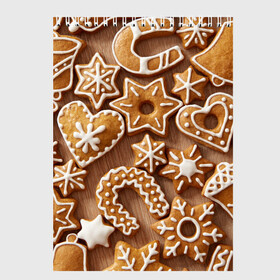Скетчбук с принтом печенье в Тюмени, 100% бумага
 | 48 листов, плотность листов — 100 г/м2, плотность картонной обложки — 250 г/м2. Листы скреплены сверху удобной пружинной спиралью | christmas | cookies | decoration | merry | xmas | выпечка | глазурь | новый год | рождество | сладко