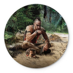 Коврик круглый с принтом Far Cry в Тюмени, резина и полиэстер | круглая форма, изображение наносится на всю лицевую часть | farcry | игра | фаркрай