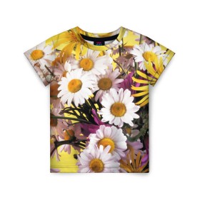 Детская футболка 3D с принтом Полевые цветы 4 в Тюмени, 100% гипоаллергенный полиэфир | прямой крой, круглый вырез горловины, длина до линии бедер, чуть спущенное плечо, ткань немного тянется | поле | полевые цветы | цветы