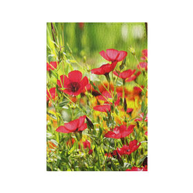 Обложка для паспорта матовая кожа с принтом Полевые цветы 5 в Тюмени, натуральная матовая кожа | размер 19,3 х 13,7 см; прозрачные пластиковые крепления | Тематика изображения на принте: поле | полевые цветы | цветы