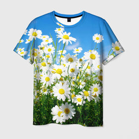 Мужская футболка 3D с принтом Полевые цветы 7 в Тюмени, 100% полиэфир | прямой крой, круглый вырез горловины, длина до линии бедер | поле | полевые цветы | цветы