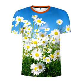 Мужская футболка 3D спортивная с принтом Полевые цветы 7 в Тюмени, 100% полиэстер с улучшенными характеристиками | приталенный силуэт, круглая горловина, широкие плечи, сужается к линии бедра | поле | полевые цветы | цветы