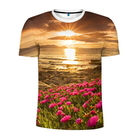 Мужская футболка 3D спортивная с принтом Полевые цветы 9 в Тюмени, 100% полиэстер с улучшенными характеристиками | приталенный силуэт, круглая горловина, широкие плечи, сужается к линии бедра | поле | полевые цветы | цветы