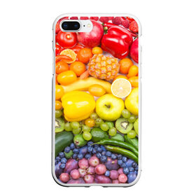 Чехол для iPhone 7Plus/8 Plus матовый с принтом Плоды в Тюмени, Силикон | Область печати: задняя сторона чехла, без боковых панелей | овощи | фрукты | ягоды
